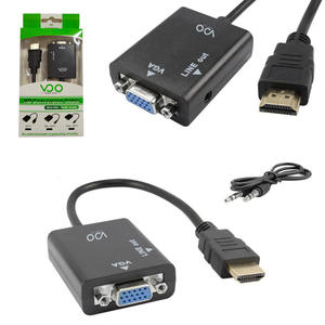 Cabo Conversor HDMI Macho Para VGA Fêmea Pc Ps3 Projetor Audio 24 Centímetros X-022 VOO