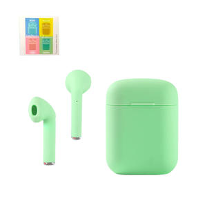 Fone De Ouvido Sem Fio 5.0 Iphone Bluetooth Wireless Com Base Carregadora e 1 Capinha de Silicone Verde INPODS I12 GENERICO