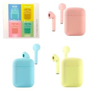 Fone De Ouvido Sem Fio 5.0 Iphone Bluetooth Wireless Com Base Carregadora e 1 Capinha de Silicone Cores Sortidas INPODS I12 GENERICO