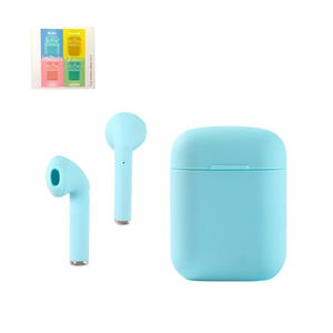 Fone De Ouvido Sem Fio 5.0 Iphone Bluetooth Wireless Com Base Carregadora e 1 Capinha de Silicone Azul INPODS I12 GENERICO