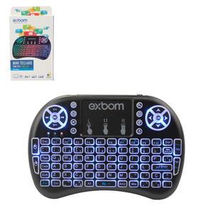 Mini Teclado Wireless Led Com Touchpad BK-BTI8LED EXBOM