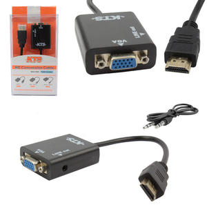 Cabo Conversor HDMI Macho Para VGA Fêmea Pc Ps3 Projetor Audio 24 Centímetros HD2VGA KTS