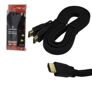 Cabo HDMI Achatado Ultra Hd 2 Metros Com Malha Macho Para Macho LEY-08 LEHMOX