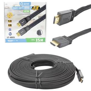 Cabo Hdmi Achatado 15 Metros 2.0 4K Macho Para Macho Com Malha LT-H015 15M LOTUS