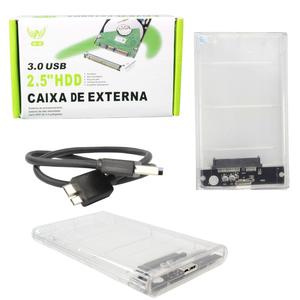 Case De Gaveta USB 3.0 HD 2.5 Sata Externo Transparente AU-90 ALTOMEX