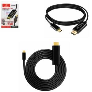 Cabo Hdmi Para Usb-c 1.8 Metros 4K Sem Filtro e Sem Malha KAPBOM KAP-V099 KAPBOM