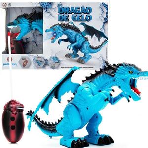 DRAGAO DE GELO ANIMAL DE BRINQUEDO DE PLASTICO DRAGAO AZUL POLIBRINQ DG 053 182587 POLIBRINQ