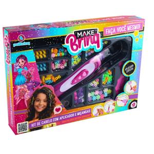 KIT DE CABELO COM APLICADOR E MIÇANGAS KIT BELEZA MAKE INFANTIL POLIBRINQ 720996 POLIBRINQ