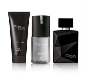 CONJUNTO ESSENCIAL EXCLUSIVO MASCULINO (3 INTENS:1 Deo parfum masculino 100 ml+1 Desodorante corporal masculino 100 ml+1 Shampoo condicionante 75 ml) 134762 NATURA