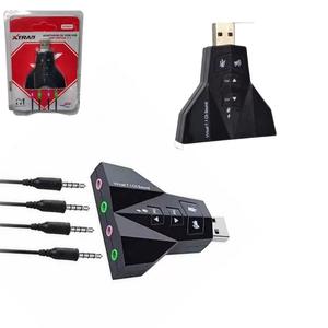 Adaptador USB De Som 7.1 Com 2 Entradas Para Fone E Microfone XT2031 XTRAD XT2031 XTRAD