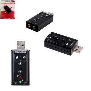 Adaptador Usb De Som 7.1 Com Entrada De Linha Analogica E Microfone Som 7.1 XT2028 XTRAD XT2028 XTRAD