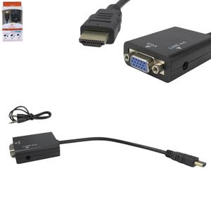 Cabo Conversor HDMI Para VGA Fêmea 1 Saída de Áudio 24 Centímetros PEINING PEI-J370 PEINING