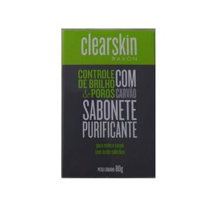 CLEARSKIN AVON SABONETE PURIFICANTE ROSTO E CORPO CONTROLE DE BRILHO E POROS COM CARVAO 70g 269365 AVON