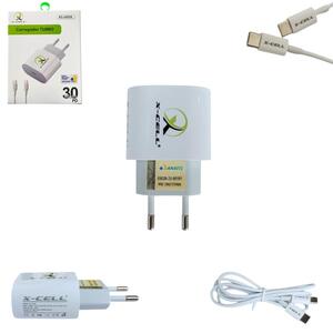 Carregador De Tomada USB-C Com Cabo USB-C Para USB-C 6.0A 30W Anatel XC-UR28 30W X-CELL