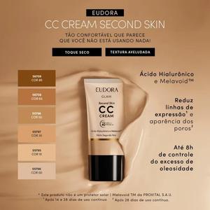 GLAM CC CREAM SECOND SKIN COR 10 30ml 55795 Eudora