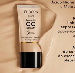 EUDORA GLAM CC CREAM SECOND SKIN COR 50 30ml 55798 Eudora