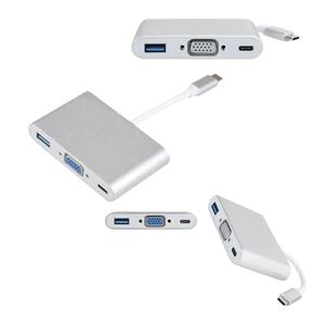 Adaptador 3 em 1 Usb Tipo-c Para Usb 3.0/Vga/Tipo-c NCB-309 GENERICO