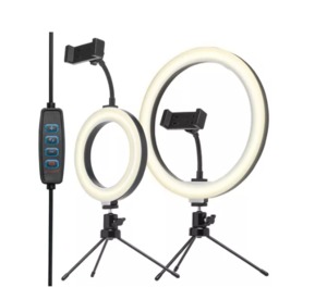 kit 2 Ring Light Led 10 E 6 Suporte Tripé Para Celular Câmera OR-PL610 OBERON