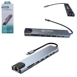 Adaptador USB Hub Extensor Type C 8 em 1 AT-TPC-8IN1 SHINKA