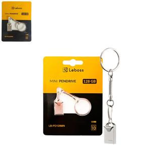 Mini PenDrive 128Gb Chaveiro Com Acabamento Em Metal LB-PD128MN LEBOSS