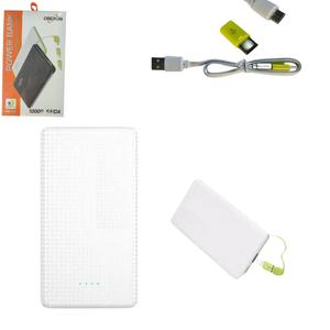 Carregador Portátil com 1 Porta USB Para V8, Lightning e USB C 10000mAh 5V Branco PN-951 OBERON