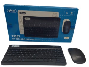 Kit Teclado e Mouse Sem Fio Com Capacidade De Bateria de 180mAh Preto KP-TE127 KNUP