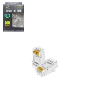 CONECTOR RJ45 MACHO, CAT6 PACOTE COM 100 UNIDADES XC-CRJ-6 X-CELL