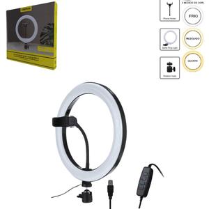 Kit Ring Light led 12'' 3 Cores Acompanha Suporte para smartphone OR-PL812 OBERON