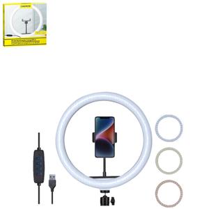 Kit Ring Light led 12'' 3 Cores Acompanha suporte para smartphone OR-PL300 OBERON