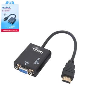 Cabo Conversor HDMI Macho Para VGA Fêmea Com Cabo P2 GT-HD-V GLOBAL TIME