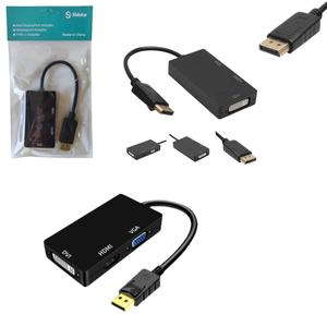 Conversor Displayport 3 Em 1 HDMI VGA E DVI DISPLAYPORT SHINKA