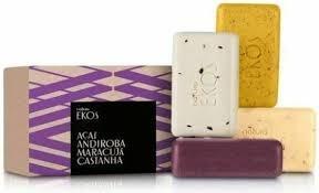 NATURA EKOS SABONETES ESFOLIANTES SORTIDOS 4X100 - AÇAI/ANDIROBA/MARACUJÁ/CASTANHA 032562 NATURA