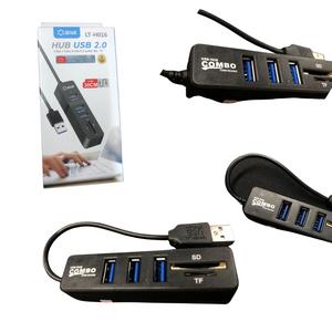 Hub USB 2.0 Com 3 Porta Leitor De Cartão SD E Mini SD LT-H016 LOTUS