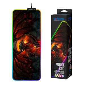 Mouse Pad Extragrande Dragão Com Led RGB 800x300x4mm MP-LED3080 EXBOM