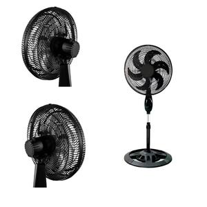 Ventilador De Coluna 70w 3 Velocidades Oscilante Silencioso Altura Regulável 6 Pás Preto Tensão 220v AXF-001 ANXIN