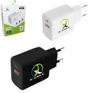 Carregador Turbo 40W Com Saídas USB e USB-C GaN Cores Sortidas XC-UR98 X-CELL