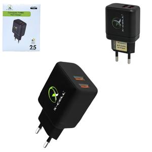 Carregador Turbo 25W Com Duas Saídas USB Cores Sortidas XC-UR74 X-CELL