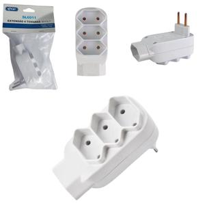 Adaptador De Tomada Bipolar Com 4 Tomadas Bivolt SL6011 KNUP