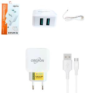 Carregador Micro USB Carga Rápida 5.1A Com 2 Entradas USB OR-IC033/M OBERON