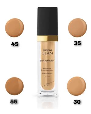 BASE LIQUIDA EUDORA GLAM SKIN PERFECTION COR 55 - 30ML 923083 Eudora