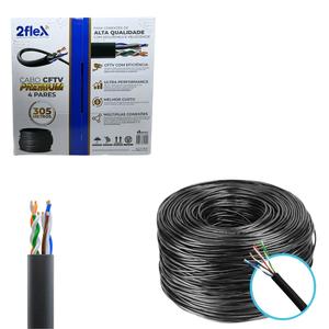 Cabo Premium Para CFTV 4 Pares 305 Metros 2F-N4PP305 2 FLEX
