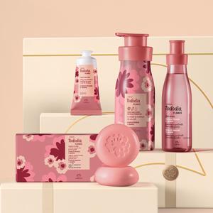 KIT NATURA TODODIA FLORES FLOR DE PESSEGO E JASMIM 4 ITENS. BODY SPLASH/HIDRATANTE/CREME PARA AS MAOS/SABONETE EM BARRA 90G MAES 2025 231972 NATURA