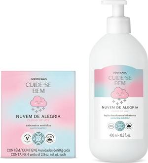COMBO CUIDE SE BEM NUVEM DE ALEGRIA 2 ITENS HIDRATANTE 400ML + SABONETE EM BARRA 4X80G 582365 BOTICARIO