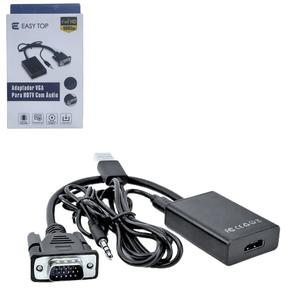 Adaptador VGA Para HDTV 1080P Com Áudio VGA-HDTV EASY TOP