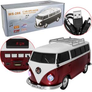 Caixa De Som Kombi 3W Usb Mp3 Fm Sd Card Vermelho WS-266 WS-266 XTRAD