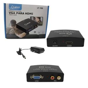 Adaptador Conversor VGA Para HDMI Com Áudio 1080P Preto LT-108 LOTUS