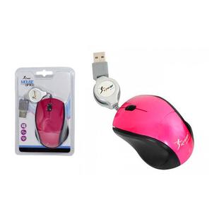 Mini Mouse Óptico Com Cabo Retrátil Usb Rosa Kp-M619 KP-M619 KNUP