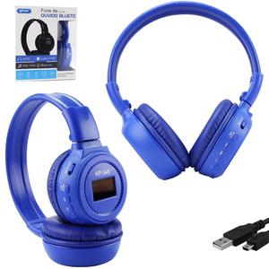 Headphone Microfone e Bluetooth FM Mp3 Azul KP-348 KP-348 KNUP