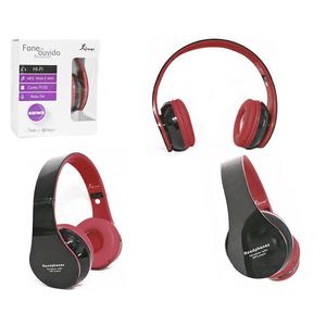 Headphone Bluetooth 3.0 Entrada De Sd Card Rádio Fm Mp3 Wma E Wav Vermelho E Preto Kp-362 KP-362 KNUP