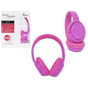 Headphone Bluetooth 3.0 Entrada Sd Card Rádio Fm Mp3 Wma E Wav Rosa Kp-360 KP-360 KNUP